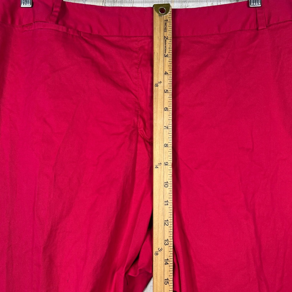 Talbots Red Cropped Pants 22W Plus Cotton Stretch Career Office Professional - Picture 7 of 10